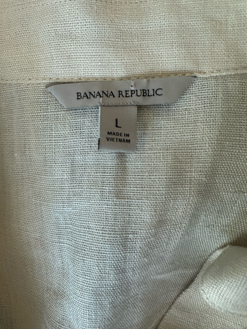 Banana Republic Cruz Linen Maxi Shirtdress Washed Stone Beige L Coastal - Picture 7 of 8
